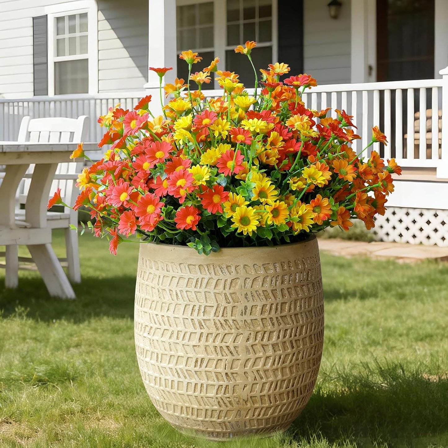 alyptus Faux Flowers Outdoor Artificial Flowers – 12 Bundles UV Resist