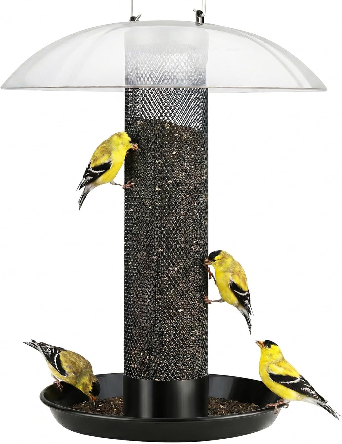 Kingsyard Finch Bird Feeder for Outdoors Hanging, Metal Mesh Tube Bird