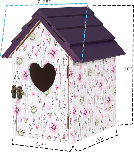 ARTAWEIN Flowering shrubs Bird House Attract Bird as Nesting spot Elegant Garden Decor Nesting Boxes for Birds Solid Wood Garden Bird House | Decoratvie Birdhouse for Kid's Play or Home Decoration
