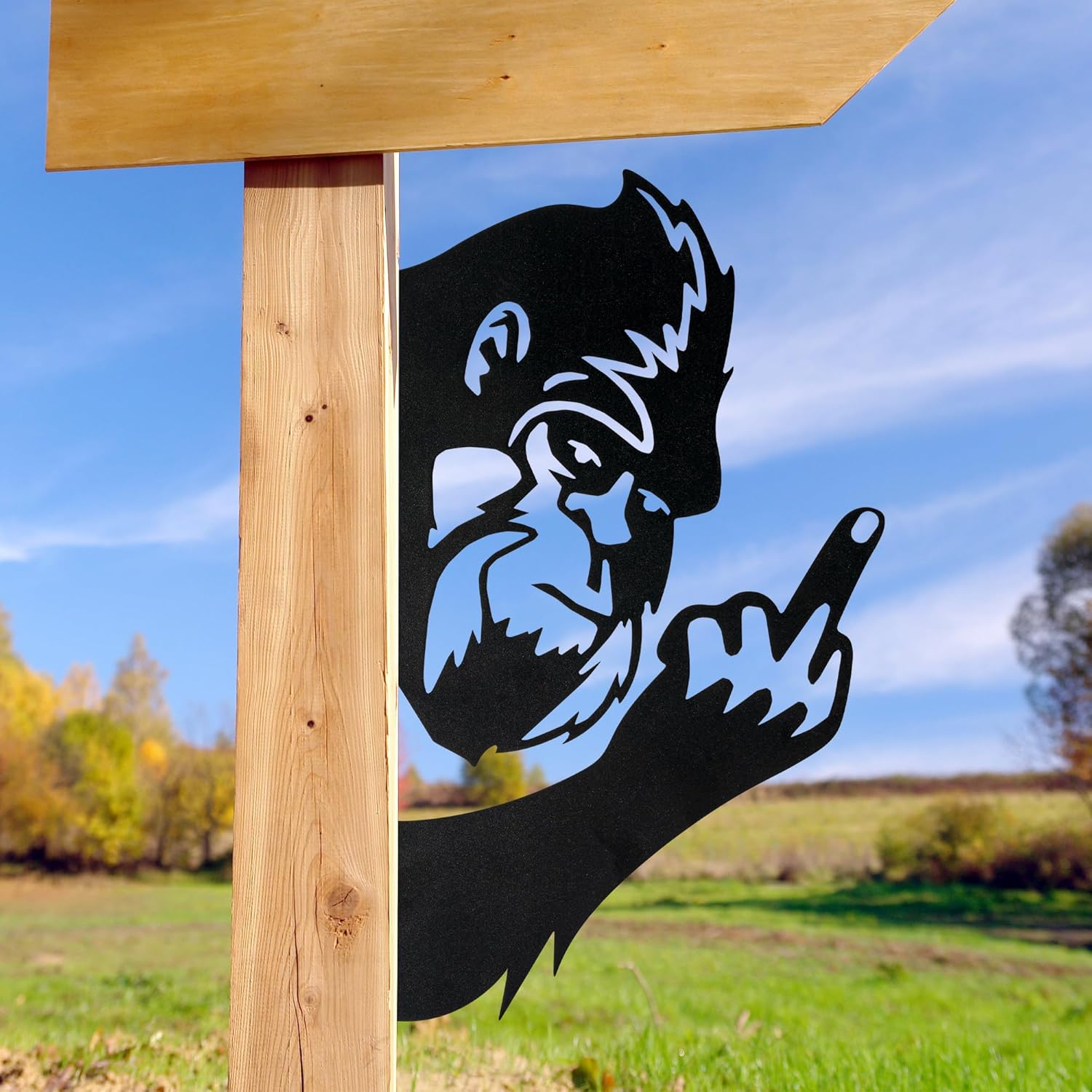 Big Foot Metal Garden Stakes - Funny Sasquatch Silhouette Statues for 