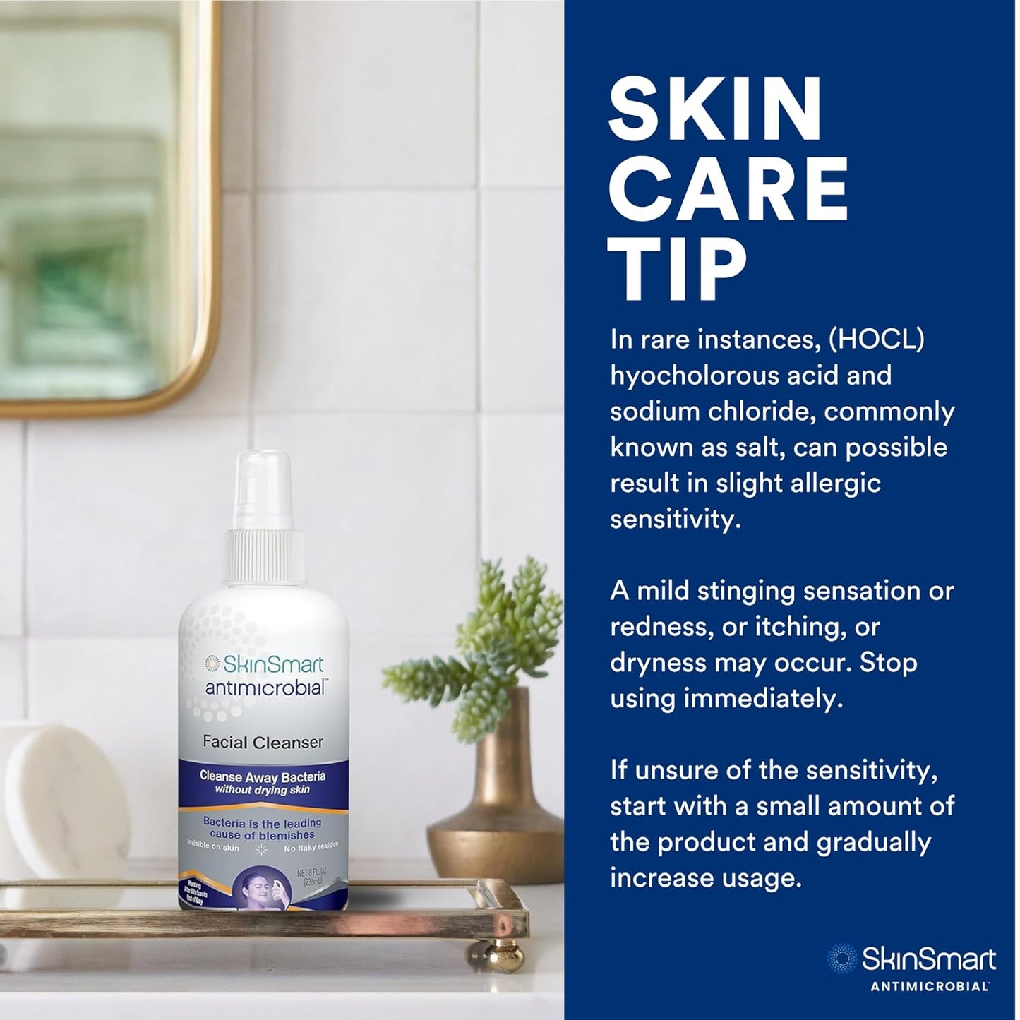 SkinSmart Antimicrobial Facial Cleanser for Breakouts & Blemishes; Hyp