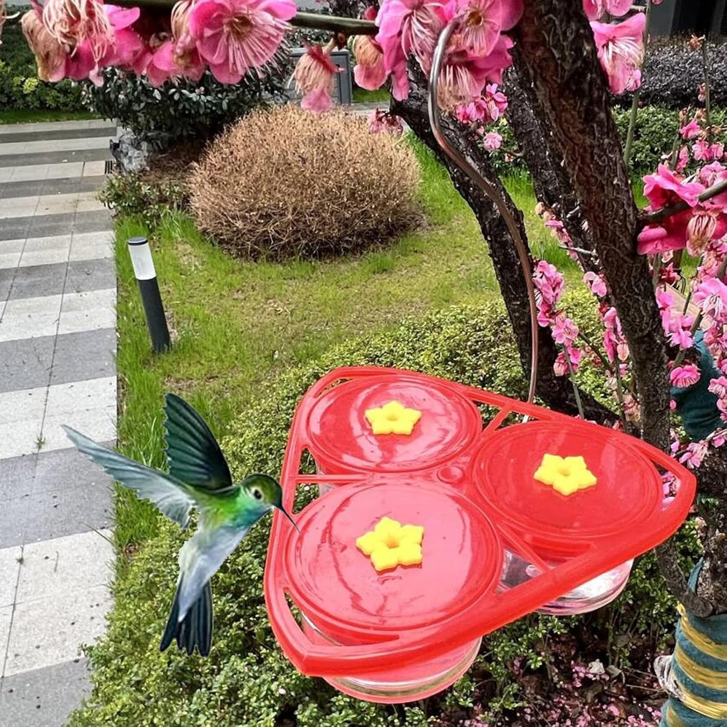 Hummingbird Feeder, 3Pcs Mini Flower Hand Held/Hanging Hummingbird Feeder, Hanging Humming Wild Bird Feeders for Outdoor Supplies