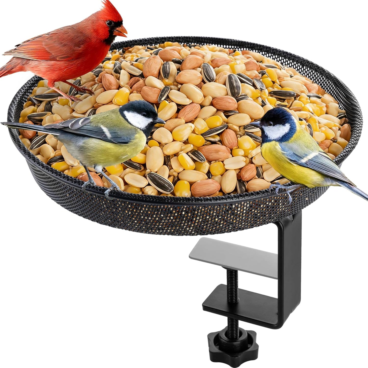 iBorn Deck Bird Feeders for Outdoors,Platform Bird Seed Tray with 5.5 