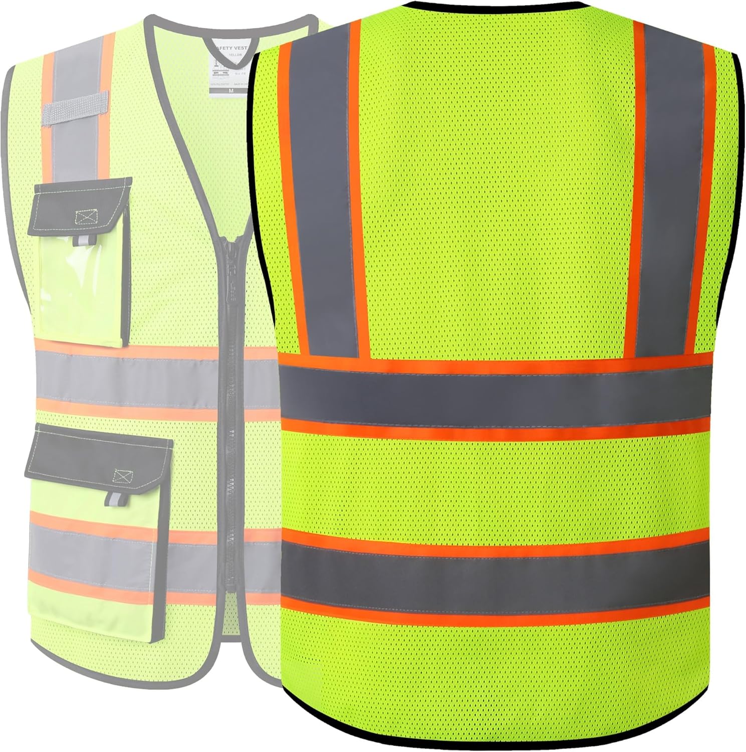 JKSafety Hi Vis Reflective Safety Vests for Men Women High Visibility 