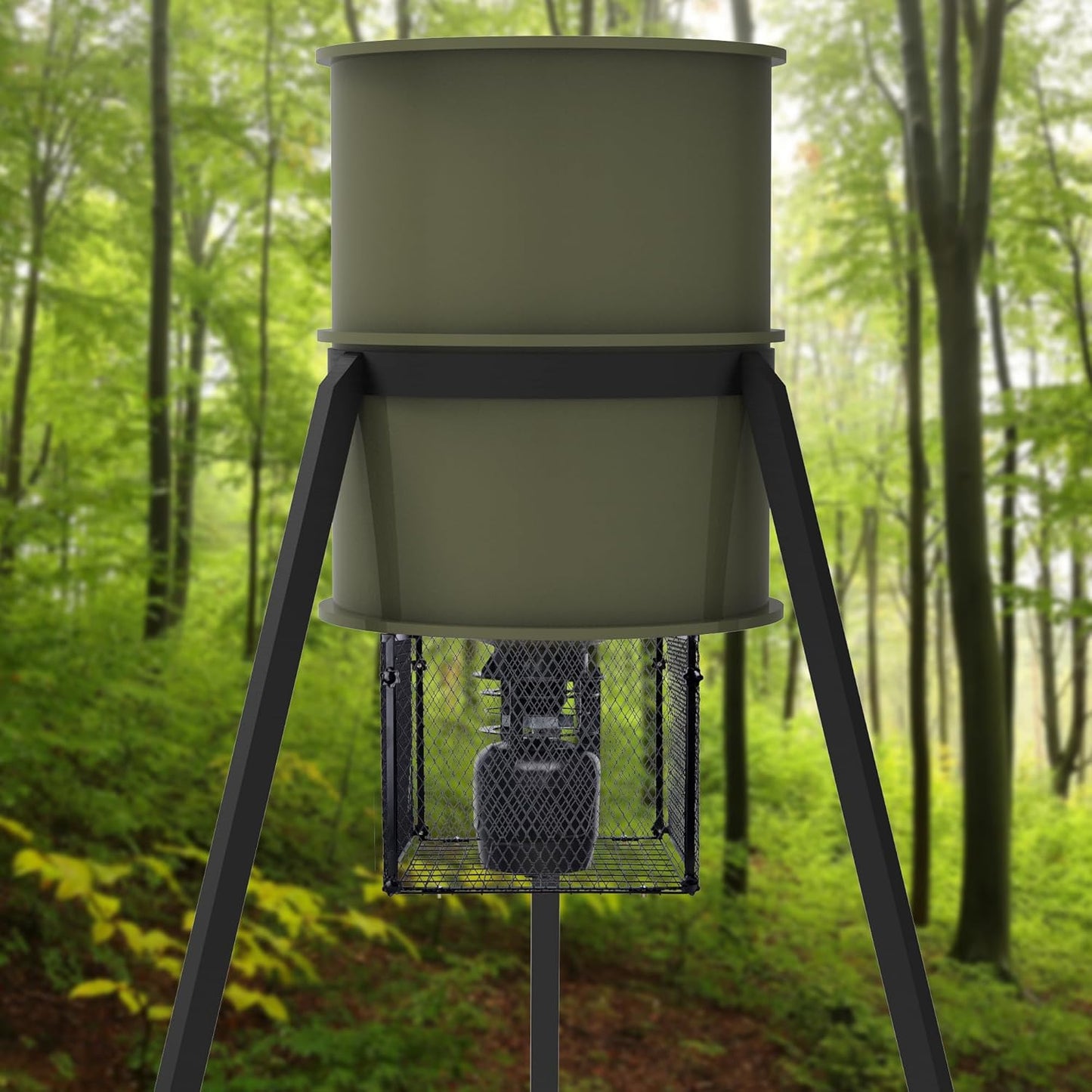 moonoom Deer Feeder Varmint Guard - 14.5” x 12.5” Varmint Cage for Feeder, Keep Raccoon Squirrels Birds Away from Your Feeder (Square)