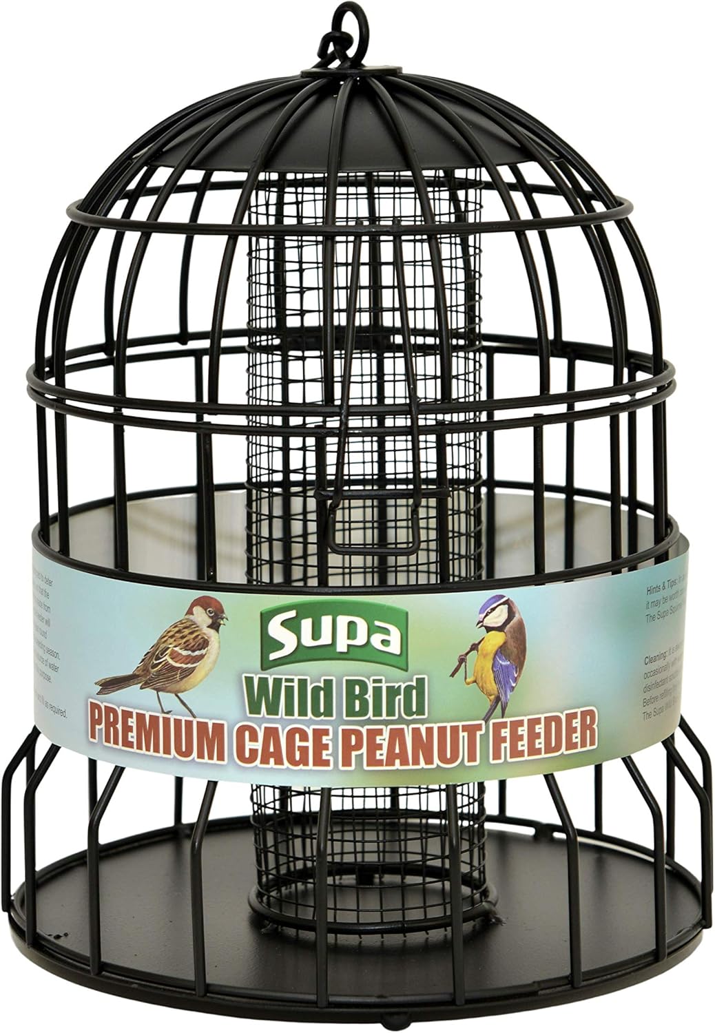 Supa Premium Wild Bird Cage Peanut Feeder, Deters Squirrels and Larger Birds Such As Doves & Pigeons