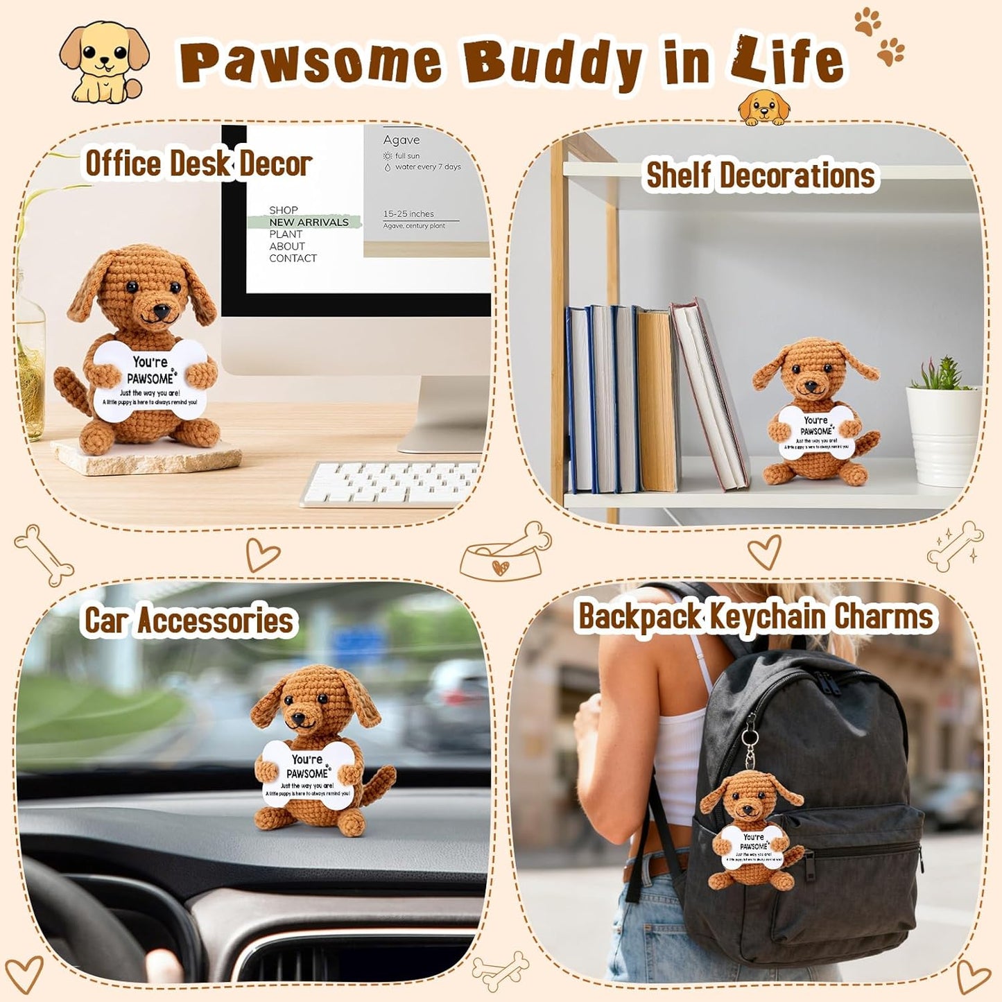 Funny Dog Easter Gifts for Girls Boys Women Men, Easter Basket Stuffers for Teens, Small Stuffed Animal Plush Cute Cool Stuff, Birthday Mothers Day Graduation Retirement Teacher Appreciation Gifts