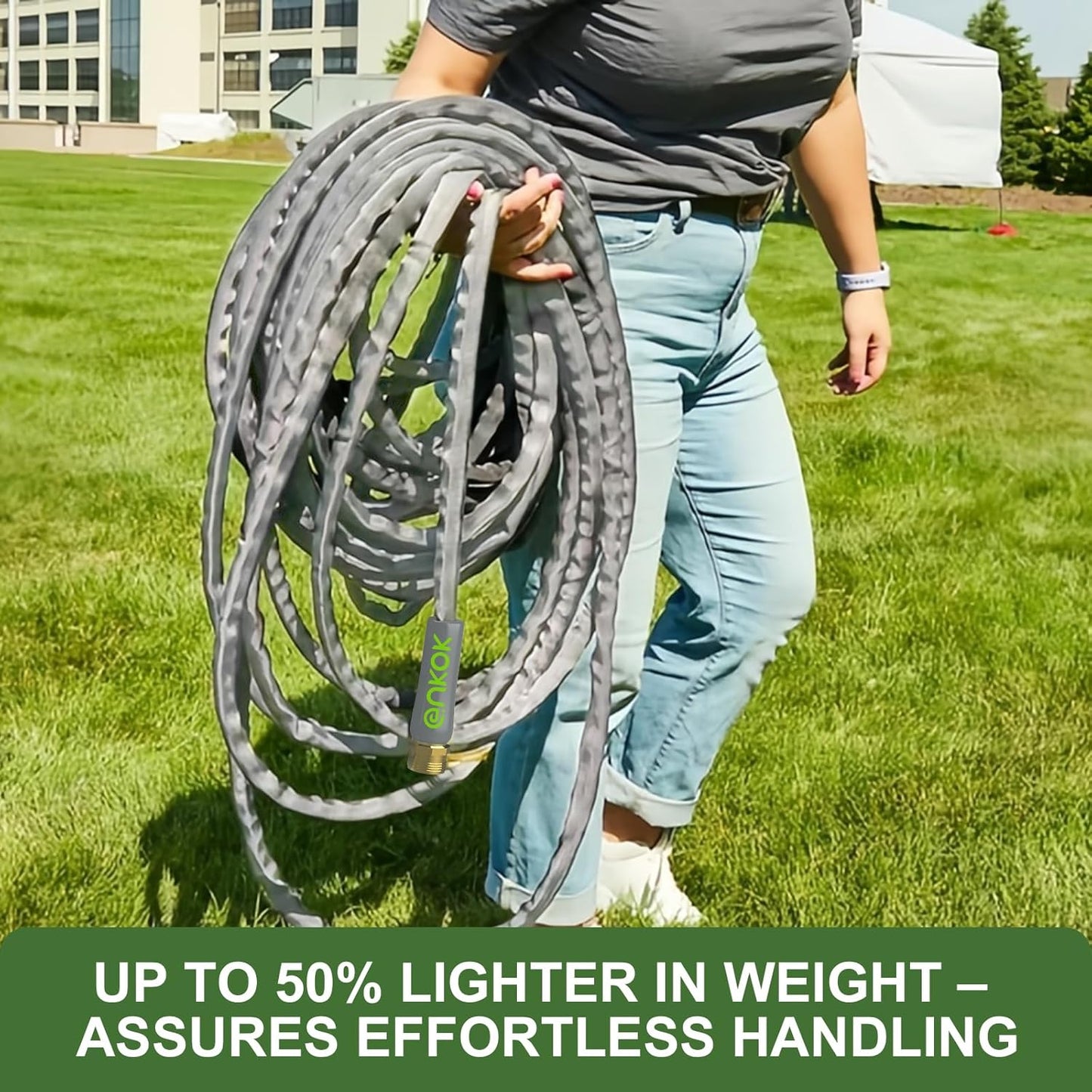 2025 Upgraded 50FT Non-Expanding Garden Hose, Ultra-Light & Flexible W