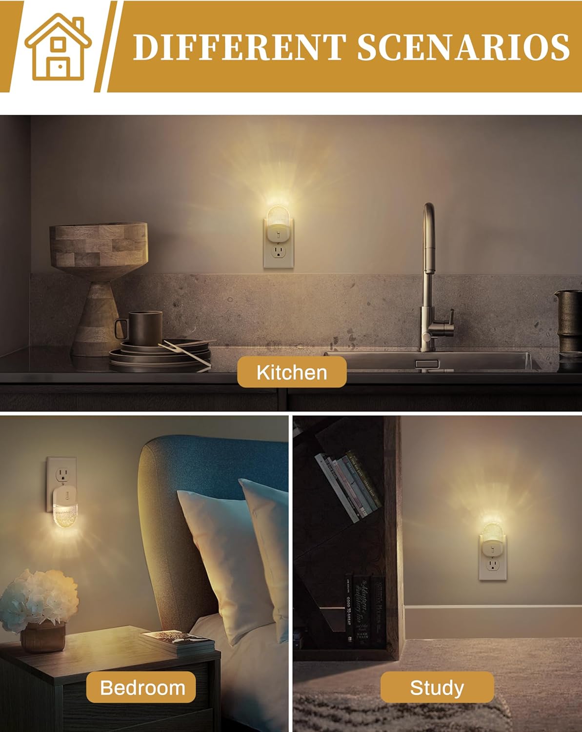 DORESshop LED Night Light, Baby Night Lights [2 Pack], Plug in Night L
