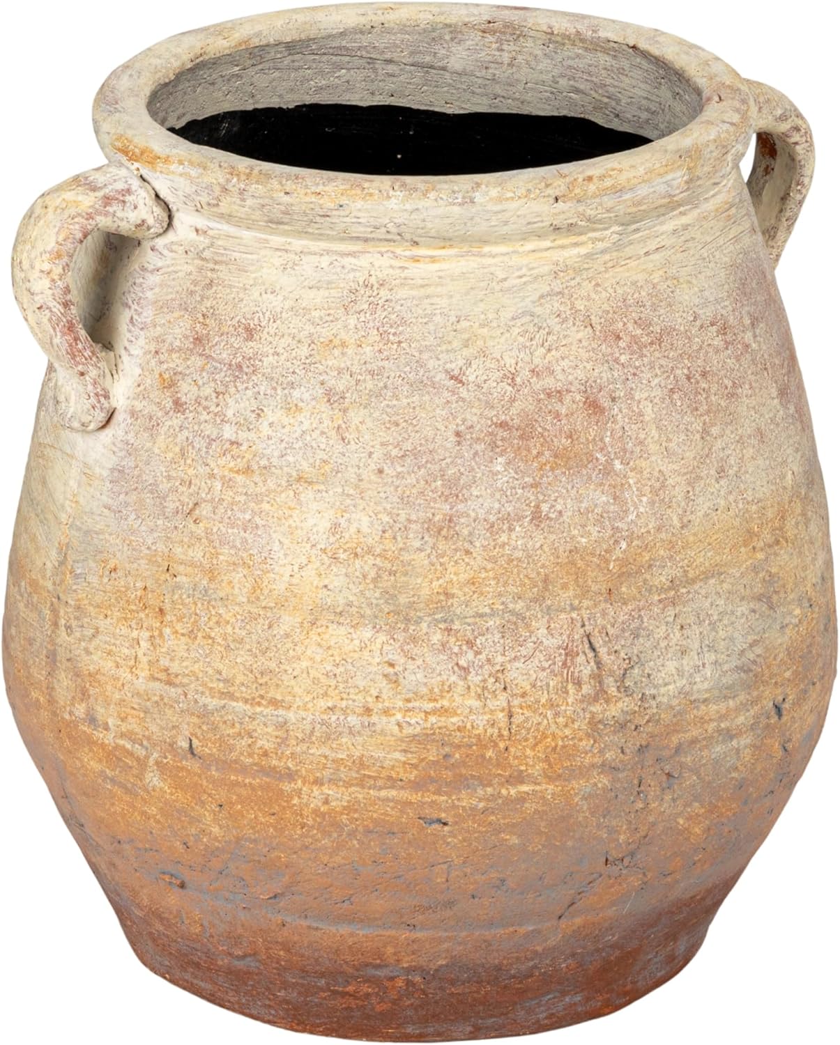 Creative Co-Op Whitewashed Terra-Cotta Urn, Beige