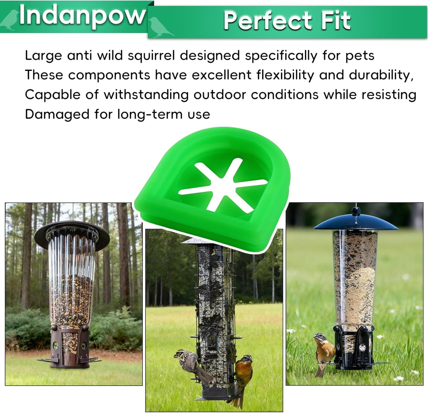 Squirrels-Proof Bird Pet Feeder, for Flexports Replacement Parts Bird Elastic Feeders Hard Rubber (8 Pack)