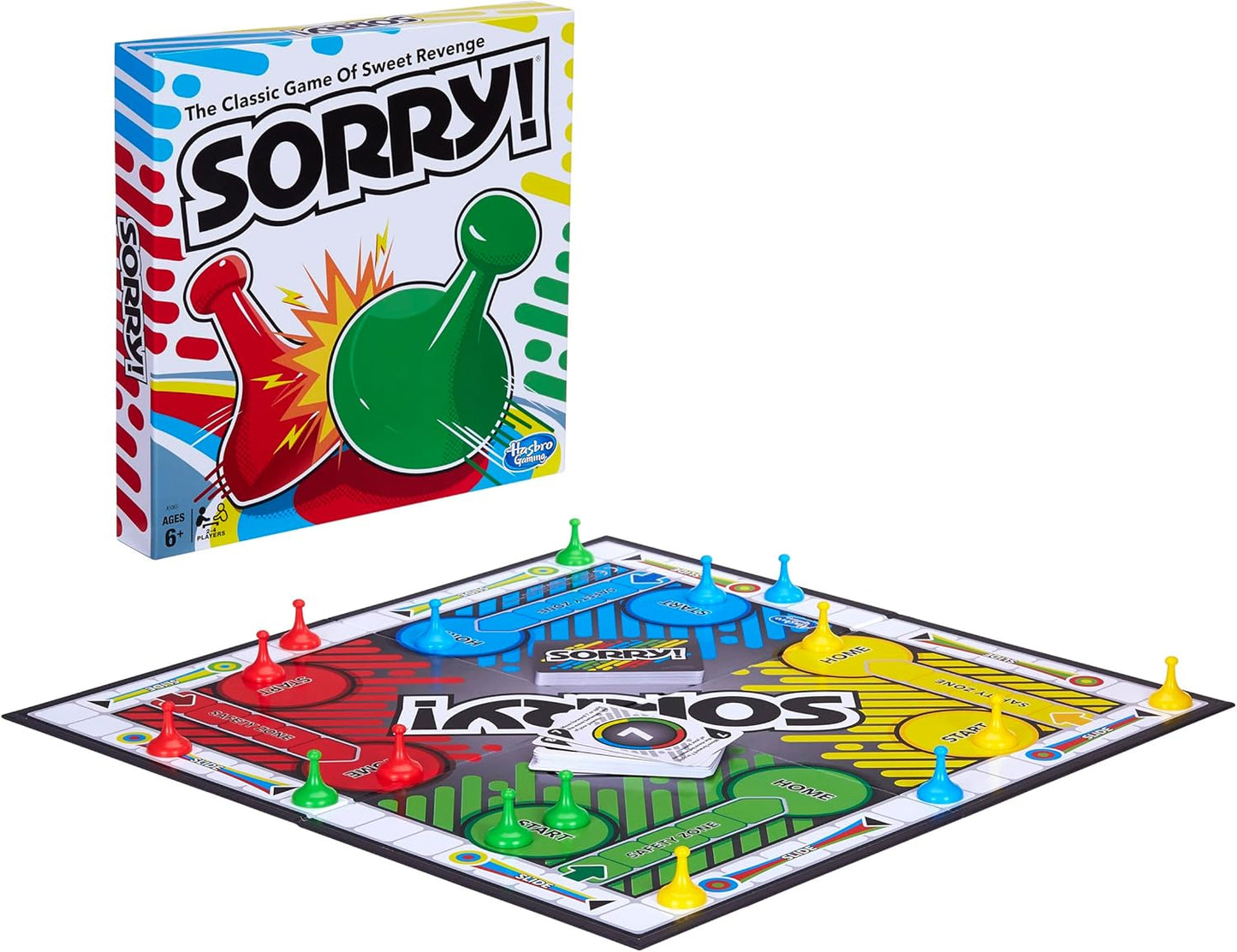Sorry! Board Game for Kids Ages 6 and Up; Classic Hasbro Board Game; E