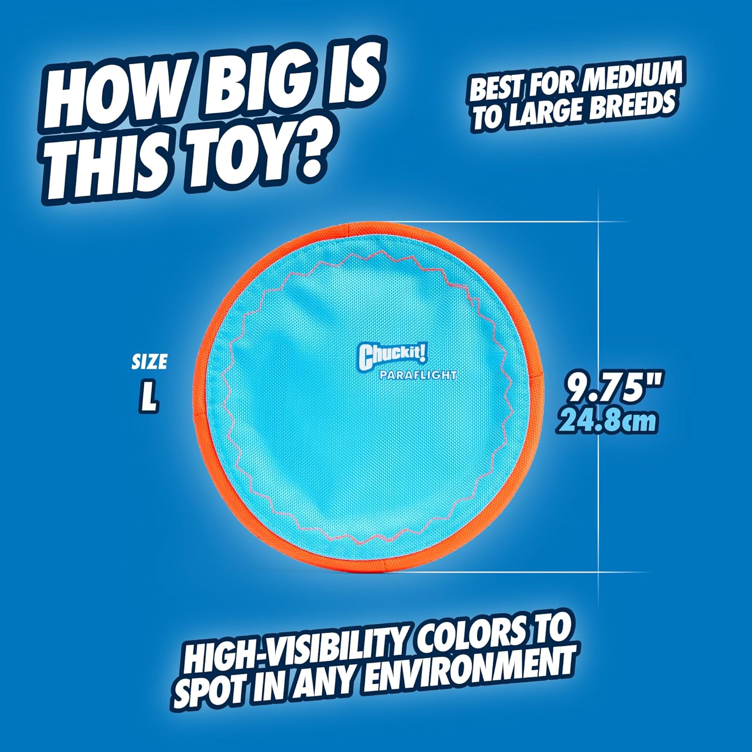 Chuckit! Paraflight Flying Disc Dog Toy - Water Floating Flyer - Durab