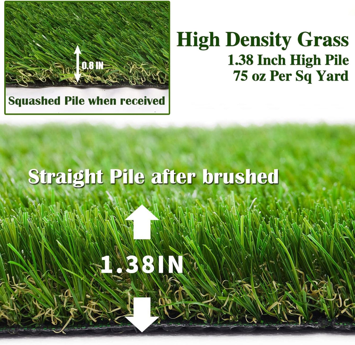 Goasis Lawn Realistic Thick Artificial Grass Turf Lawn -Indoor Outdoor Garden Lawn Landscape Synthetic Grass Mat - Thick Fake Grass, 4FTX7FT(28 Square FT)