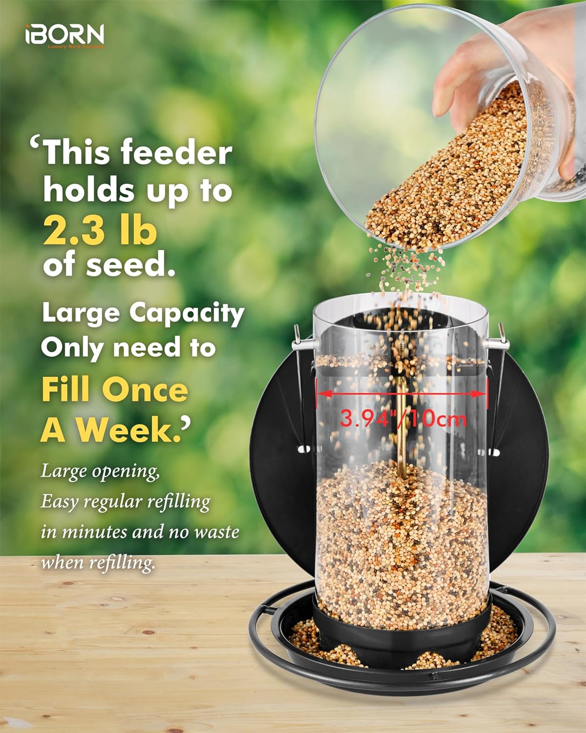 iBorn Metal Bird Feeders for Outdoors Hanging,Wild Bird Feeders for Ca