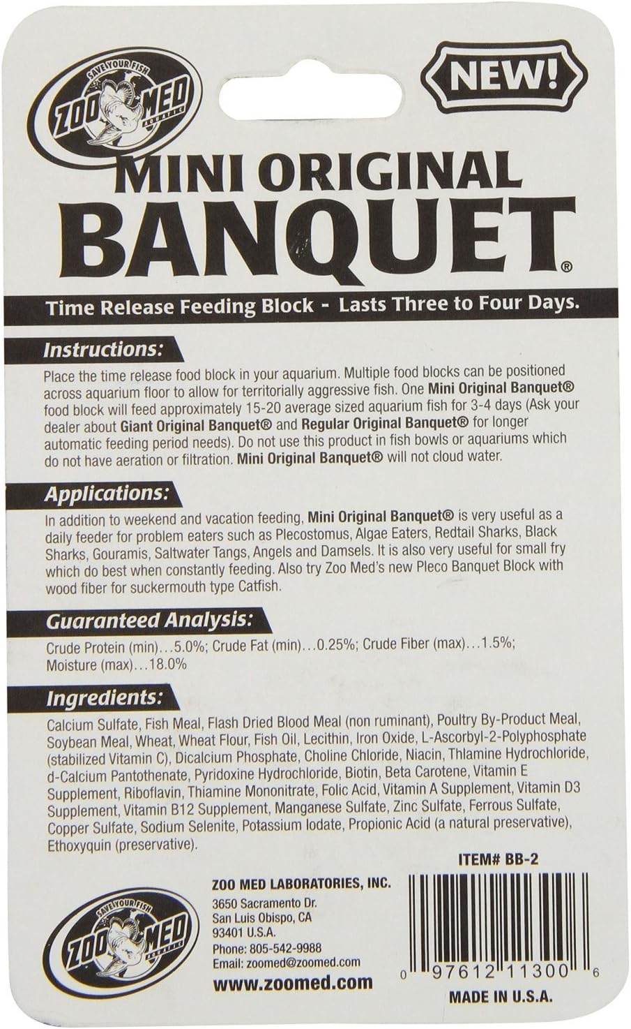 Zoo Med Laboratories Mini Banquet Block Feeders - 18 Blocks Total (3 P