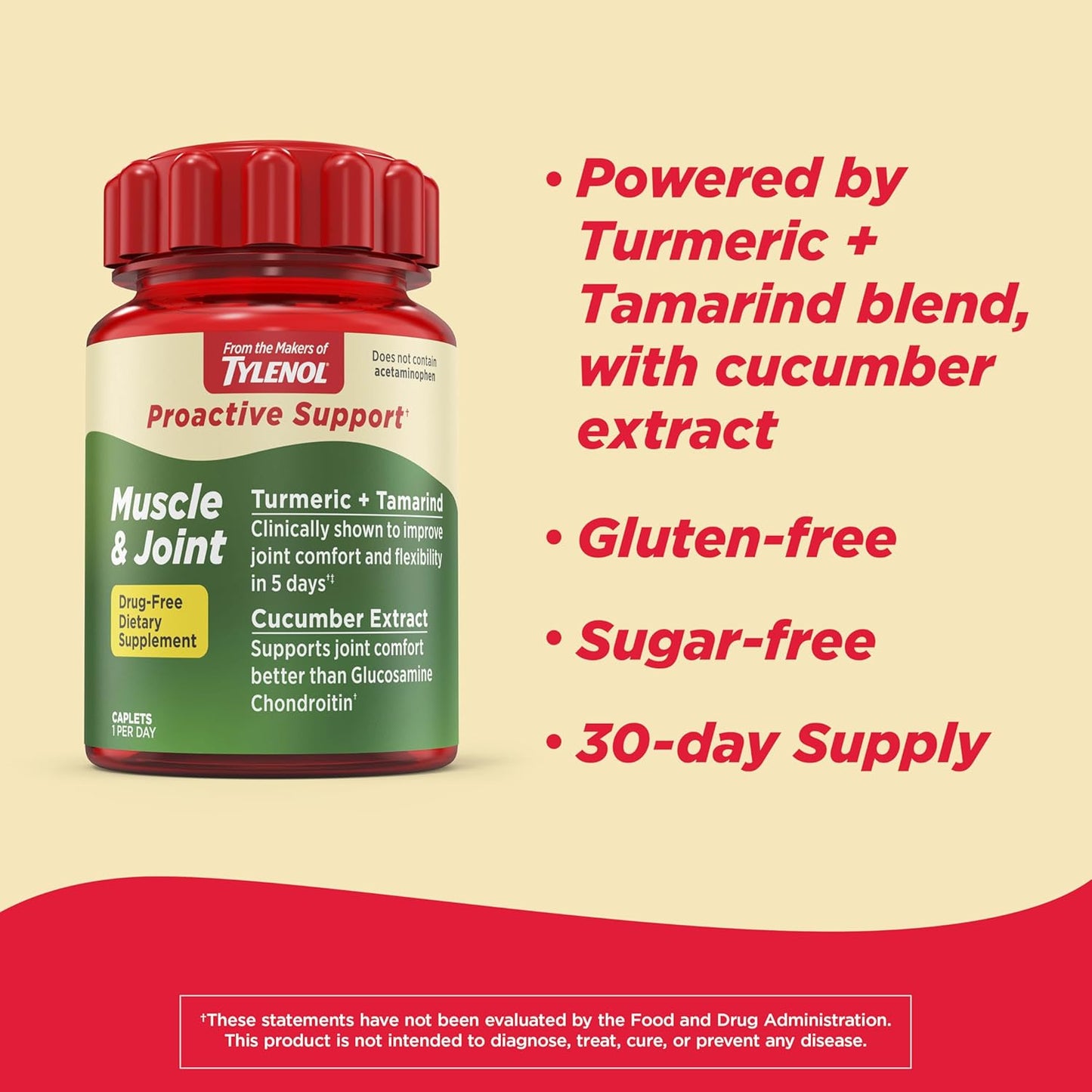 Tylenol Proactive Support* Muscle & Joint Supplement, Drug-Free Daily 
