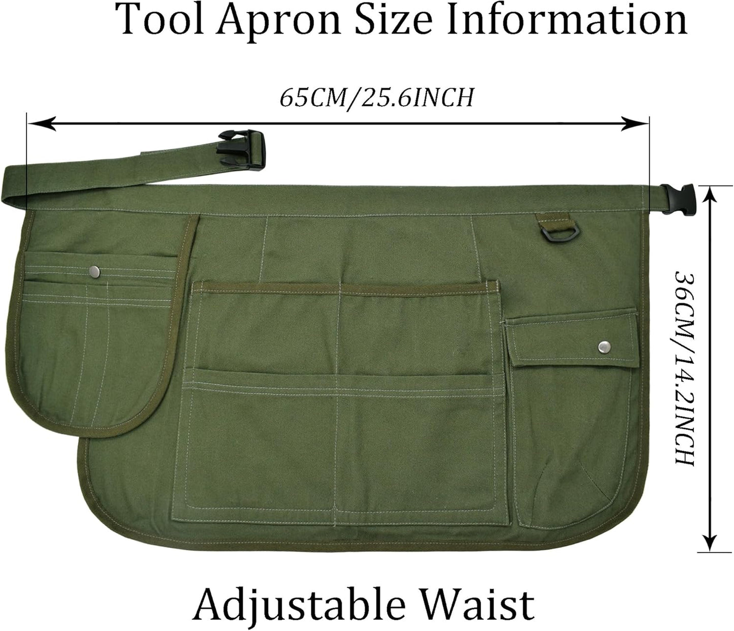Nanxson Tool Apron Half Canvas Apron With Muti-Pockets for Home Garden