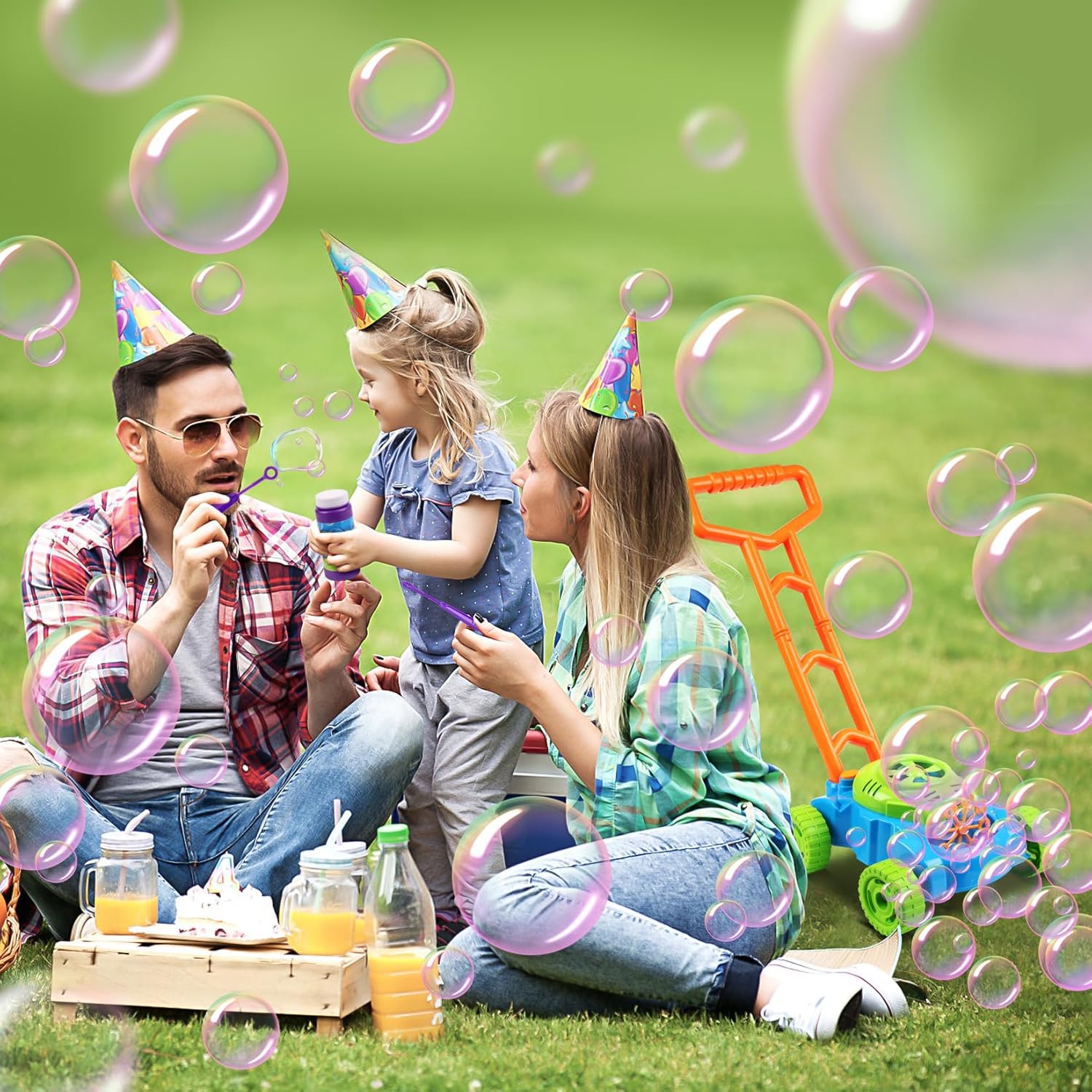 Lydaz Bubble Lawn Mower for Toddlers 1-3, Kids Bubble Machine for 1-Ye