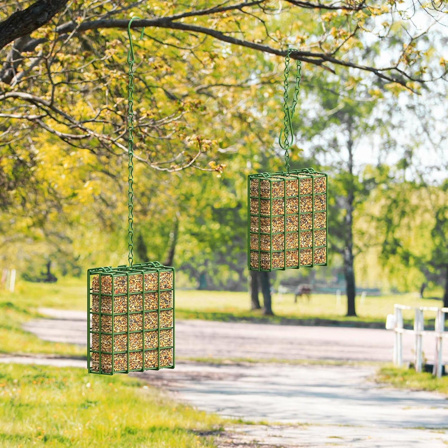 Bird Feeder for Outdoors, Suet Feeder Hanging Bird Feeder, Hanging for Garden Yard Outside - Single Suet Cake Feeders fo Attracting Birds