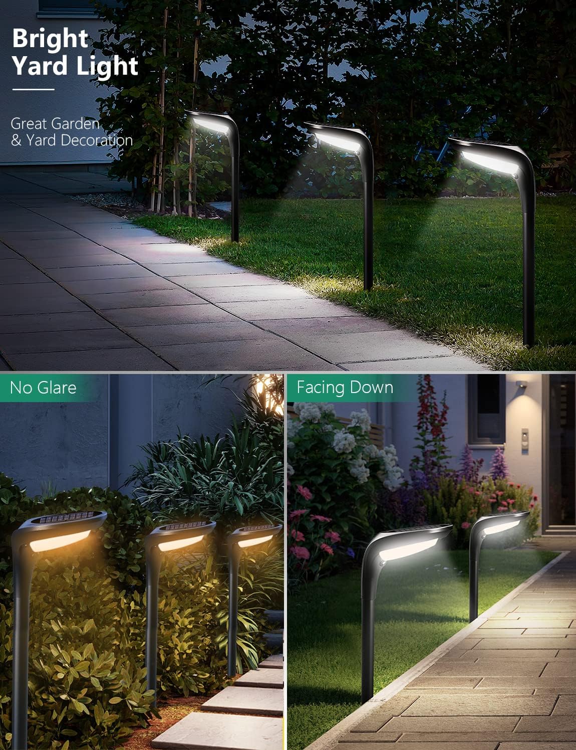 Solar Pathway Lights Outdoor 4 Pack - 150 LM High Bright Solar Lights 