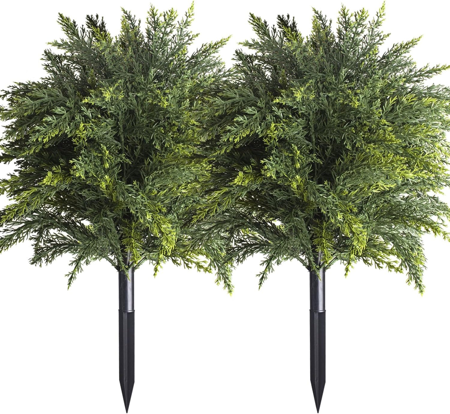 2-Pack Artificial Cedar Topiary Ball Trees 22" Outdoor UV Resistant Fa