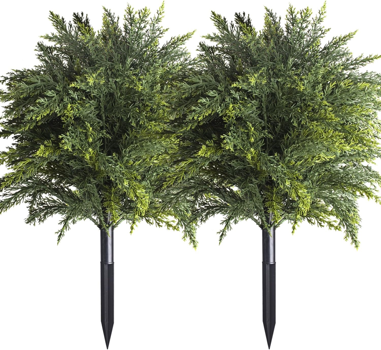 2-Pack Artificial Cedar Topiary Ball Trees 22" Outdoor UV Resistant Fa