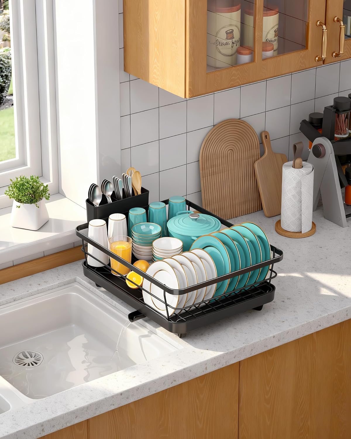 Stainless Steel Dish Drying Rack for Kitchen Counter, Sink Organizatio