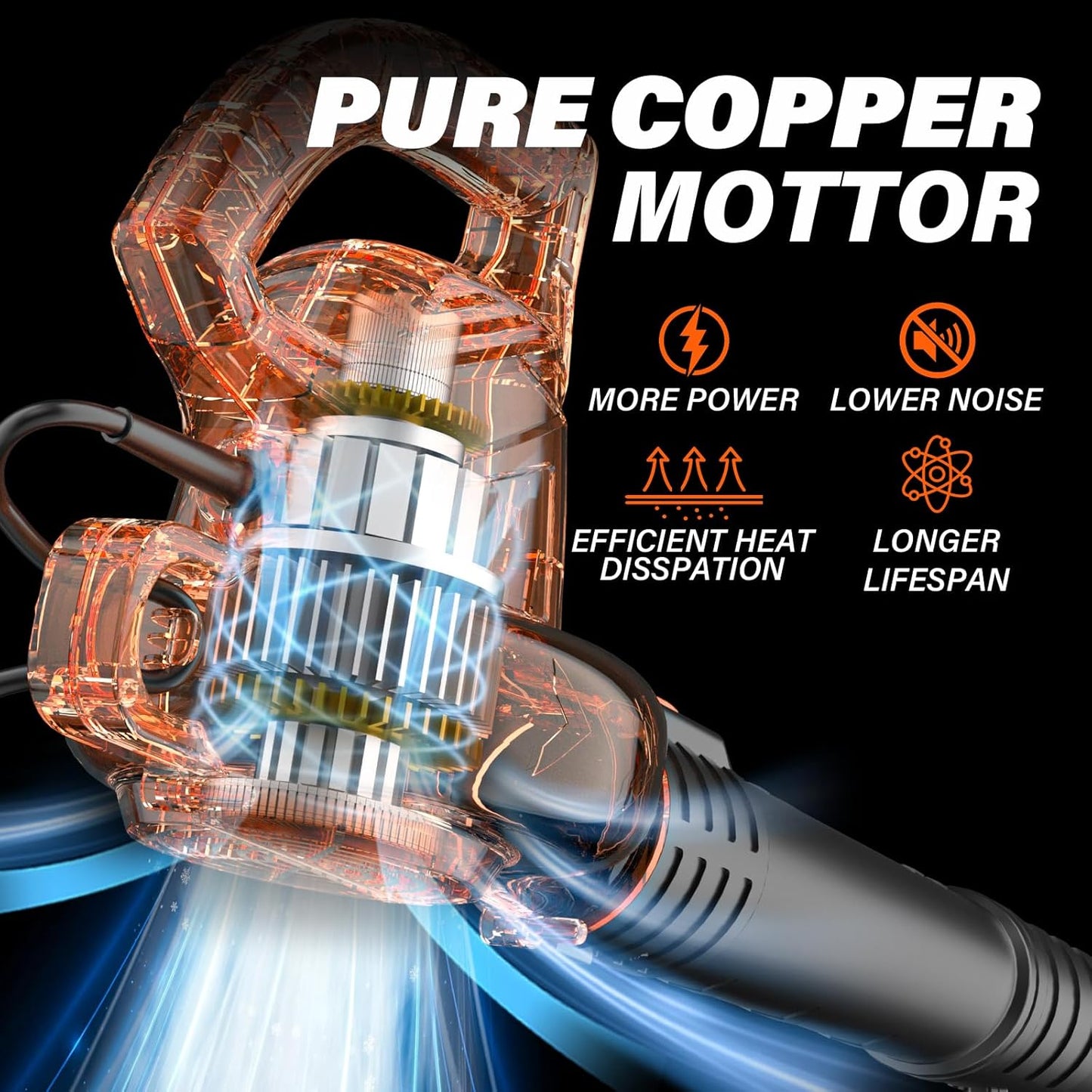 MAXLANDER Leaf Blower Corded, 7-AMP 350CFM/155MPH Electric Leaf Blower
