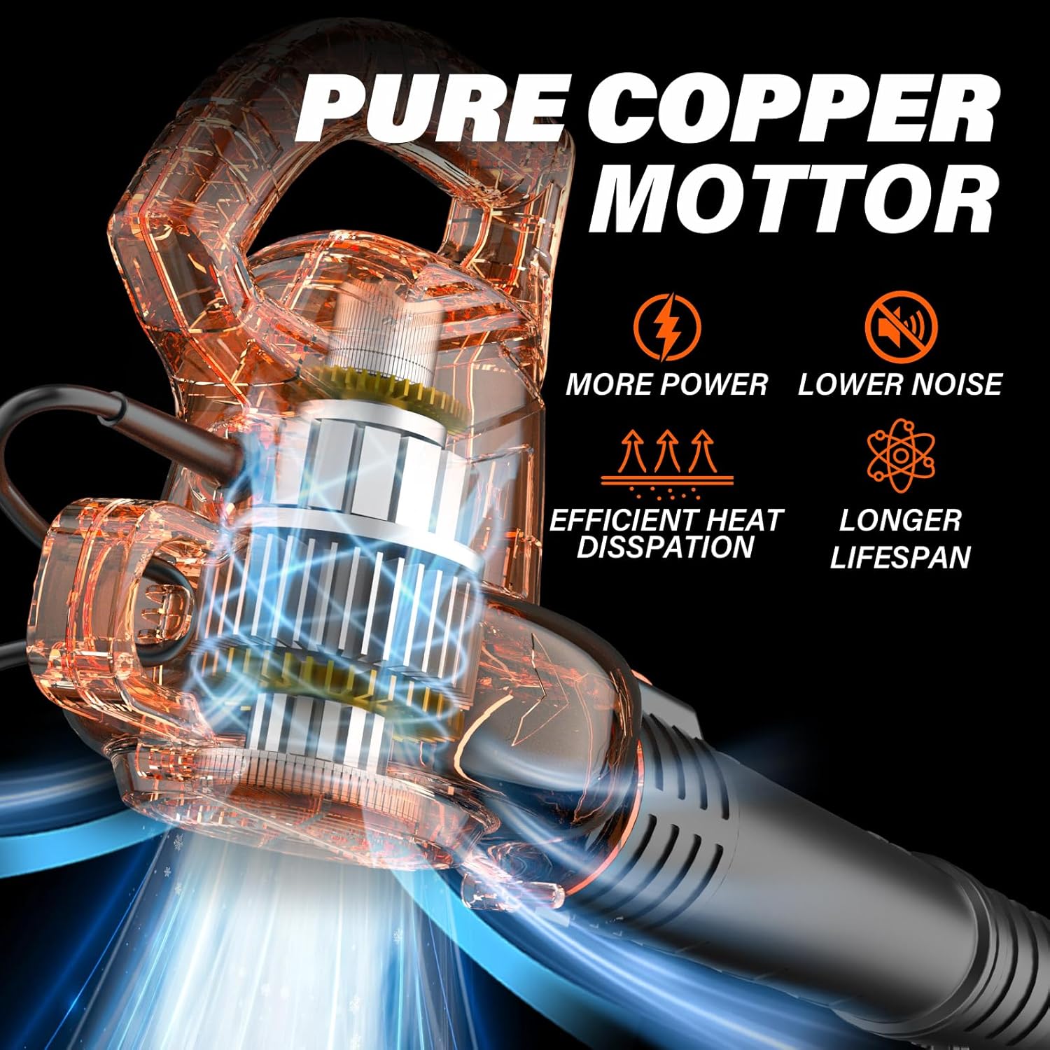 MAXLANDER Leaf Blower Corded, 7-AMP 350CFM/155MPH Electric Leaf Blower