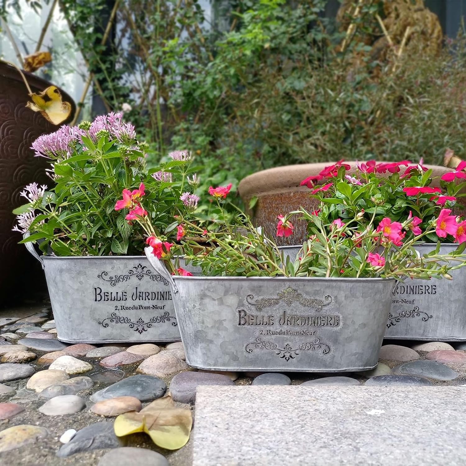 Metal Vases Farmhouse French Flower Bucket Vases For Cut Flowers For H