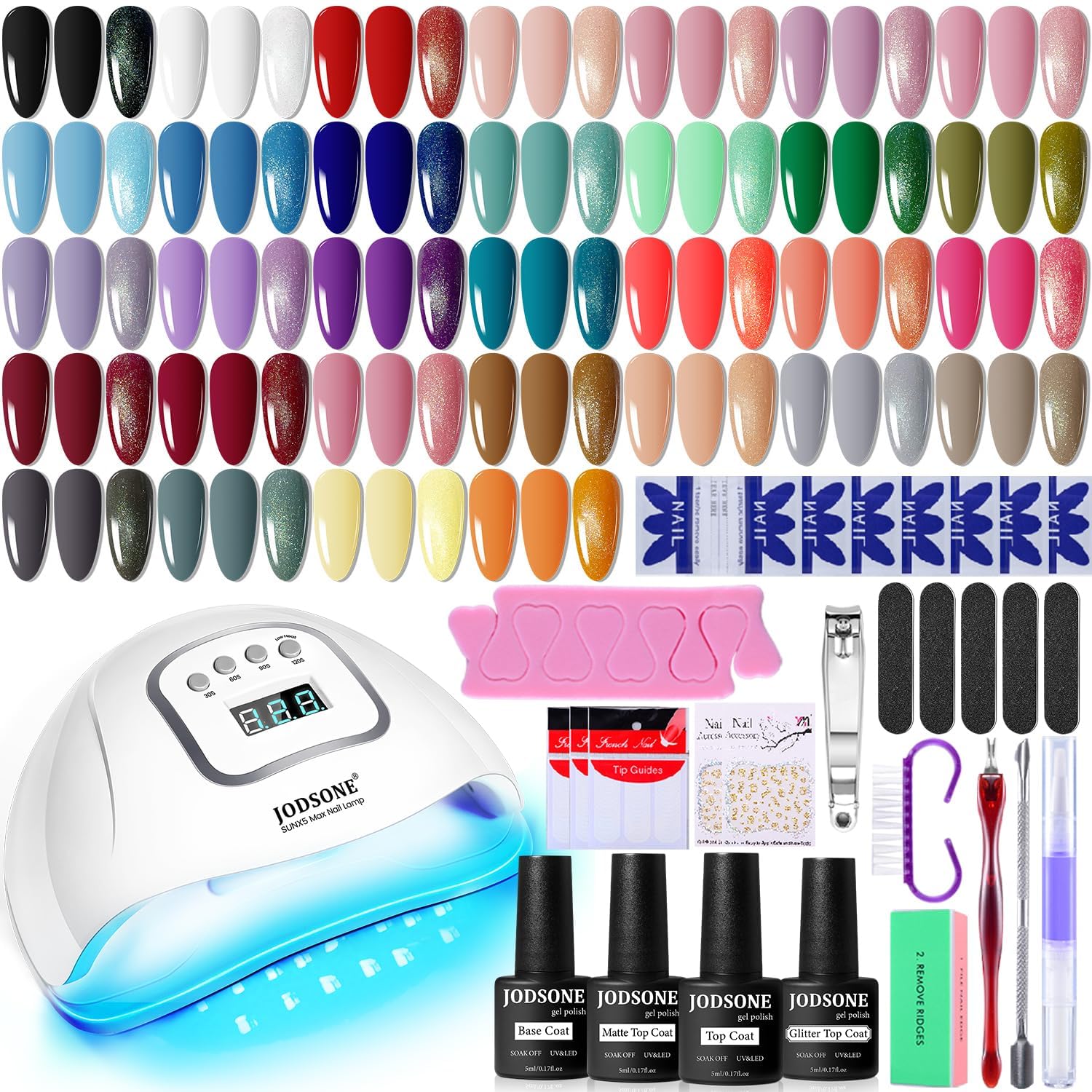 JODSONE Gel Nail Polish Kit with U V Light 32 Colors Gel Polish Nail +