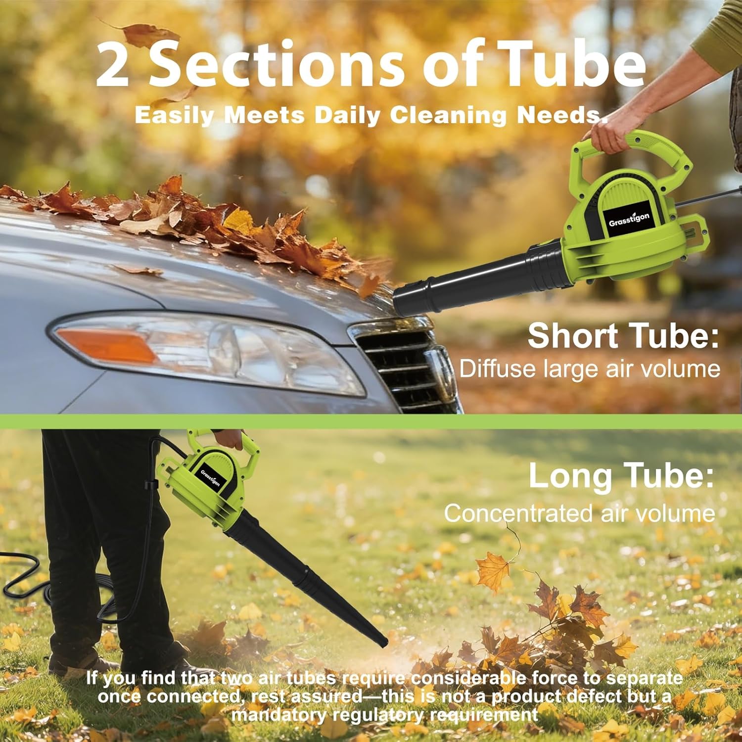 Electric Leaf Blower Corded, 7-Amp, 390CFM/ 210MPH, 2 Speed Modes, Pow