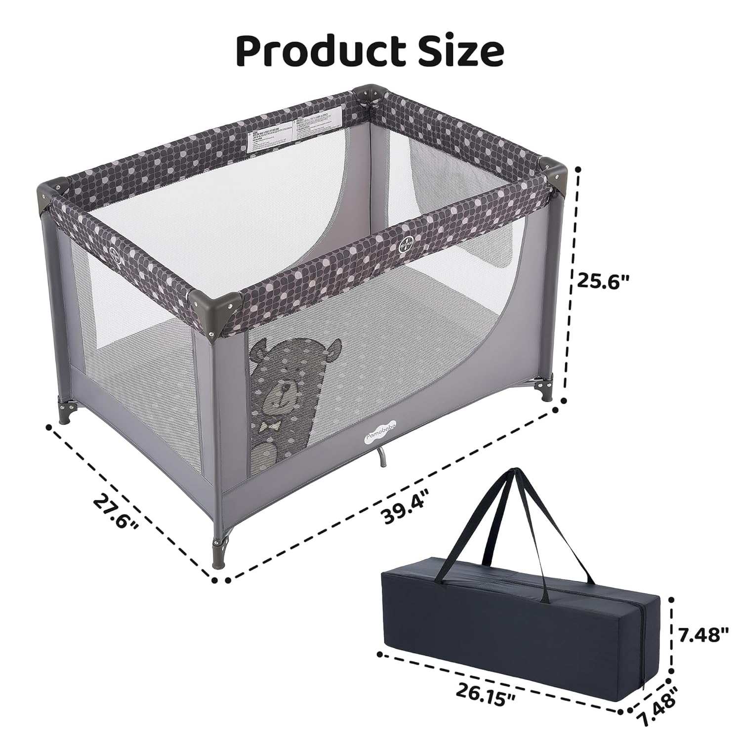Pamo Babe Compact Pack and Play - Portable Crib for Baby, Lightweight 