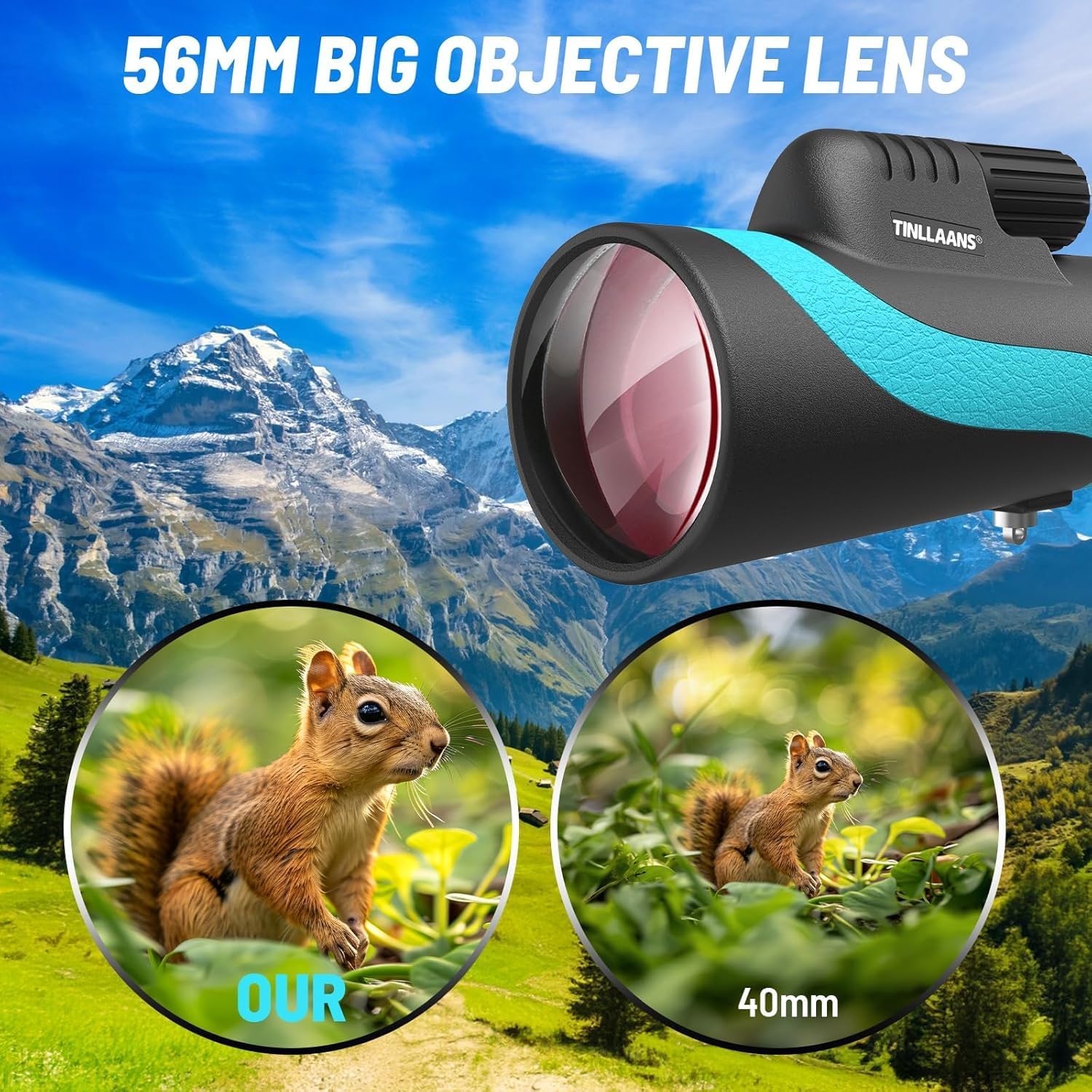 16x56 UHD Monocular Telescope, Monoculars for Adults High Powered, Mon