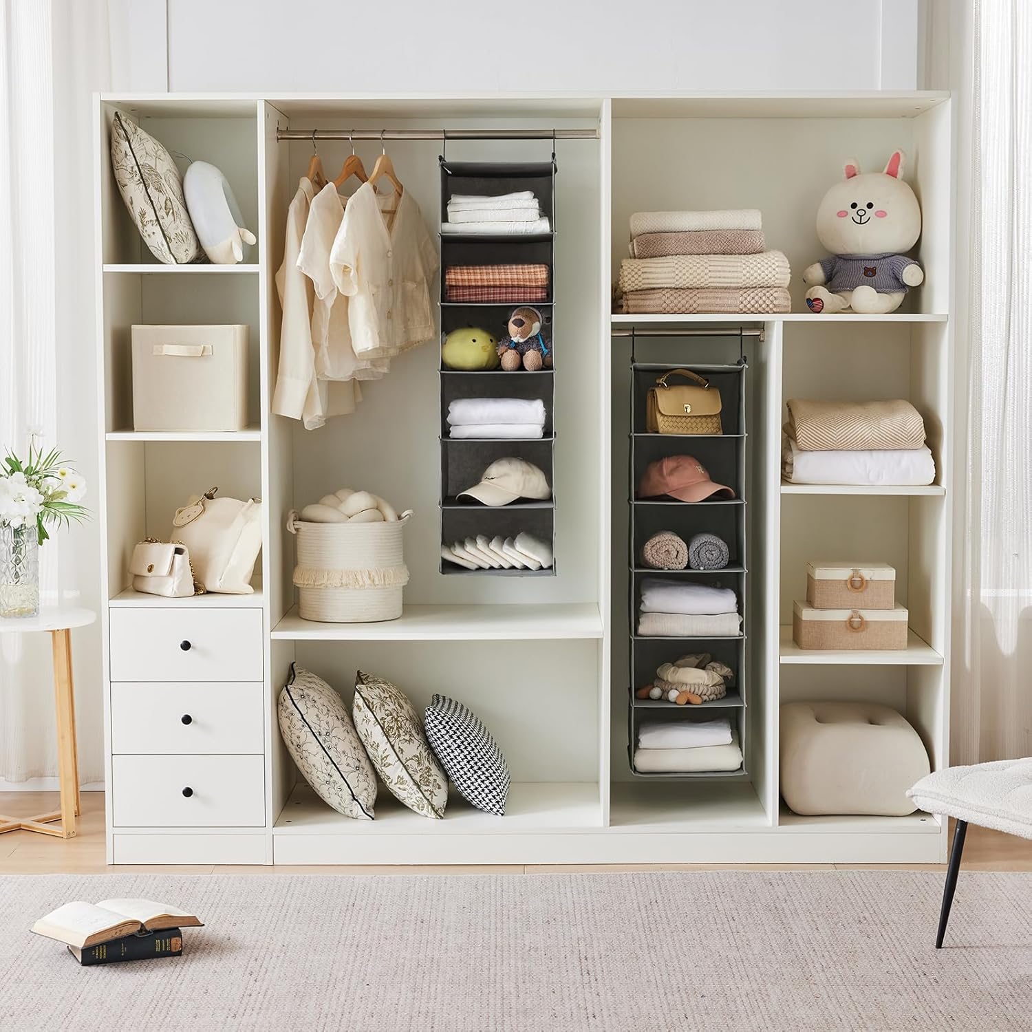 MAX Houser 6 Tier Shelf Hanging Closet Organizer, Closet Hanging Shelf