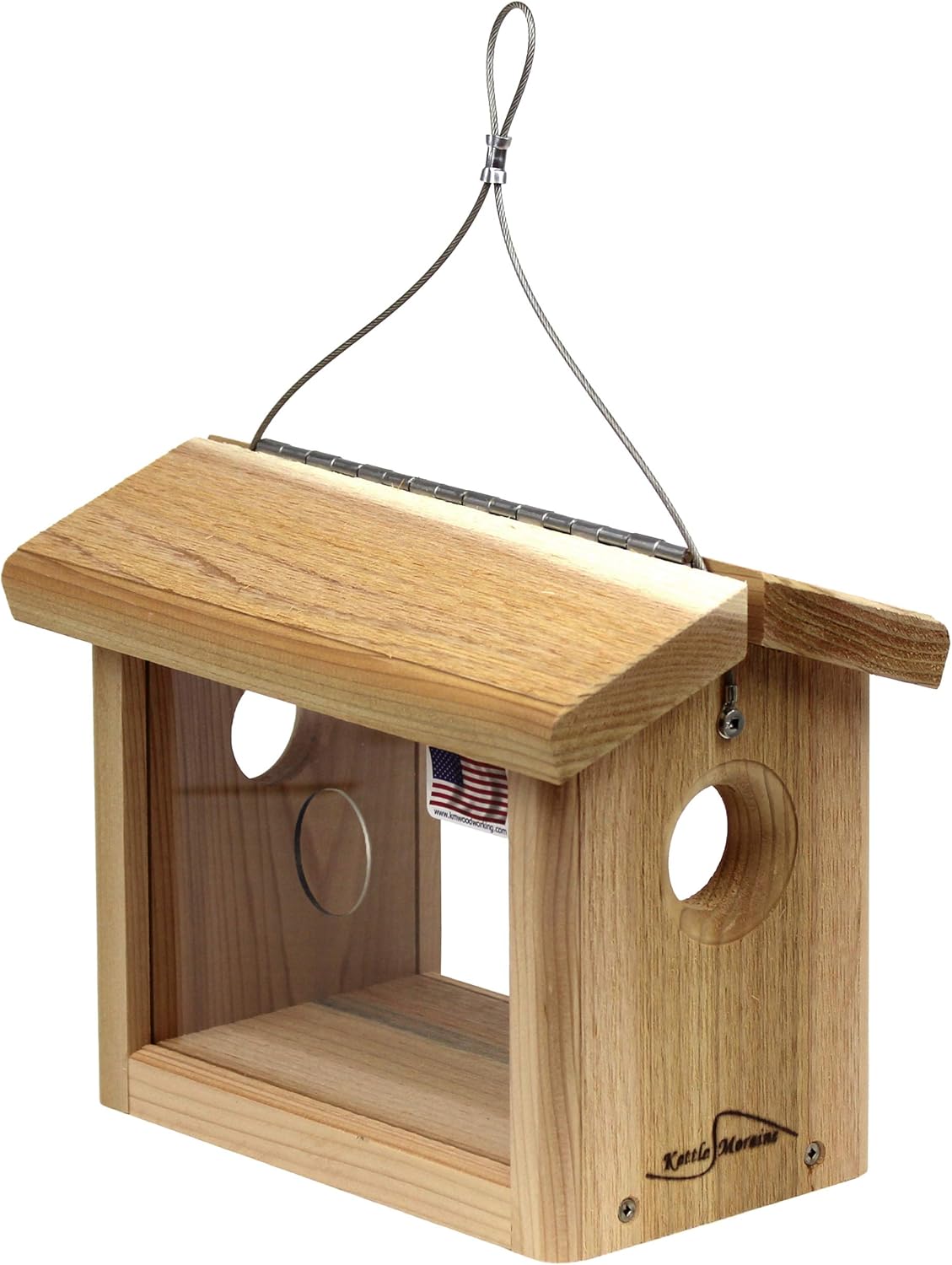 Kettle Moraine Cedar Hanging Bluebird Mealworm Feeder