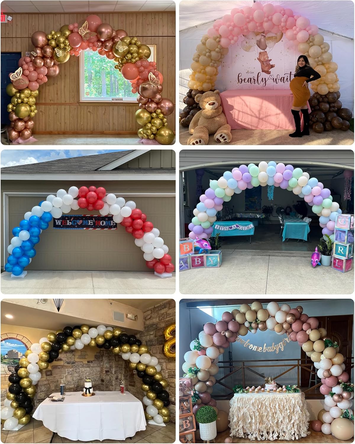 YALLOVE 21ft Balloon Arch Stand Kit, Free Combination in Width and Height (e.g. 10ft x 7.5ft), Convenient to Assemble and Disassemble, Not Include Balloons