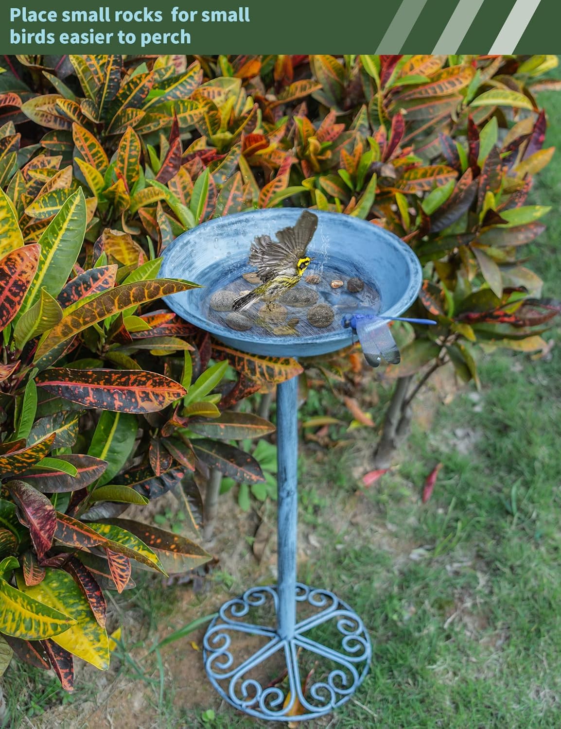 Bird Baths for Outdoors 25.5 Inch Height Outdoor Garden Bird Feeder Me