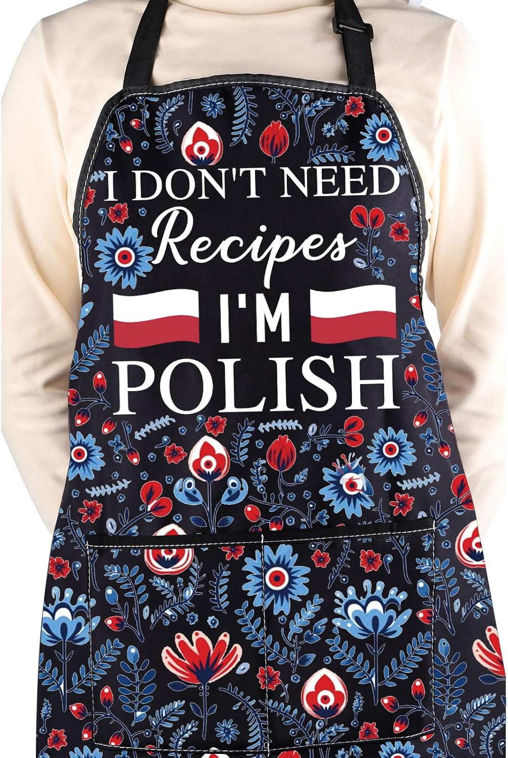 WCGXKO I Don't Need A Recipe I'm Polish Kitchen Apron Funny Cooking Gift Polish Pride Gift