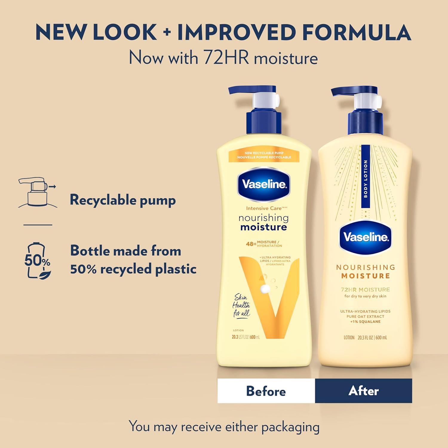 Vaseline Intensive Care Nourishing Moisture Body Lotion 3 Pk Made with