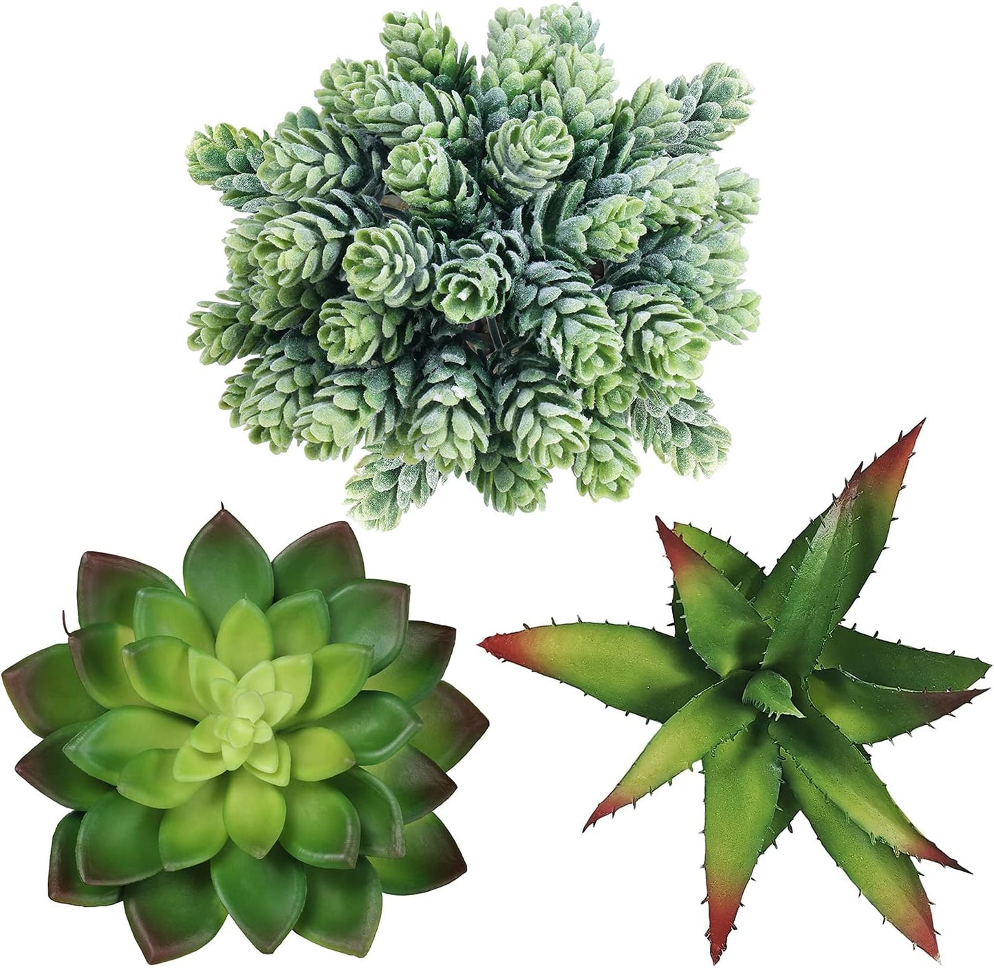 3 Pcs Assorted Small Potted Fake Succulents Plants Artificial Aloe Hop