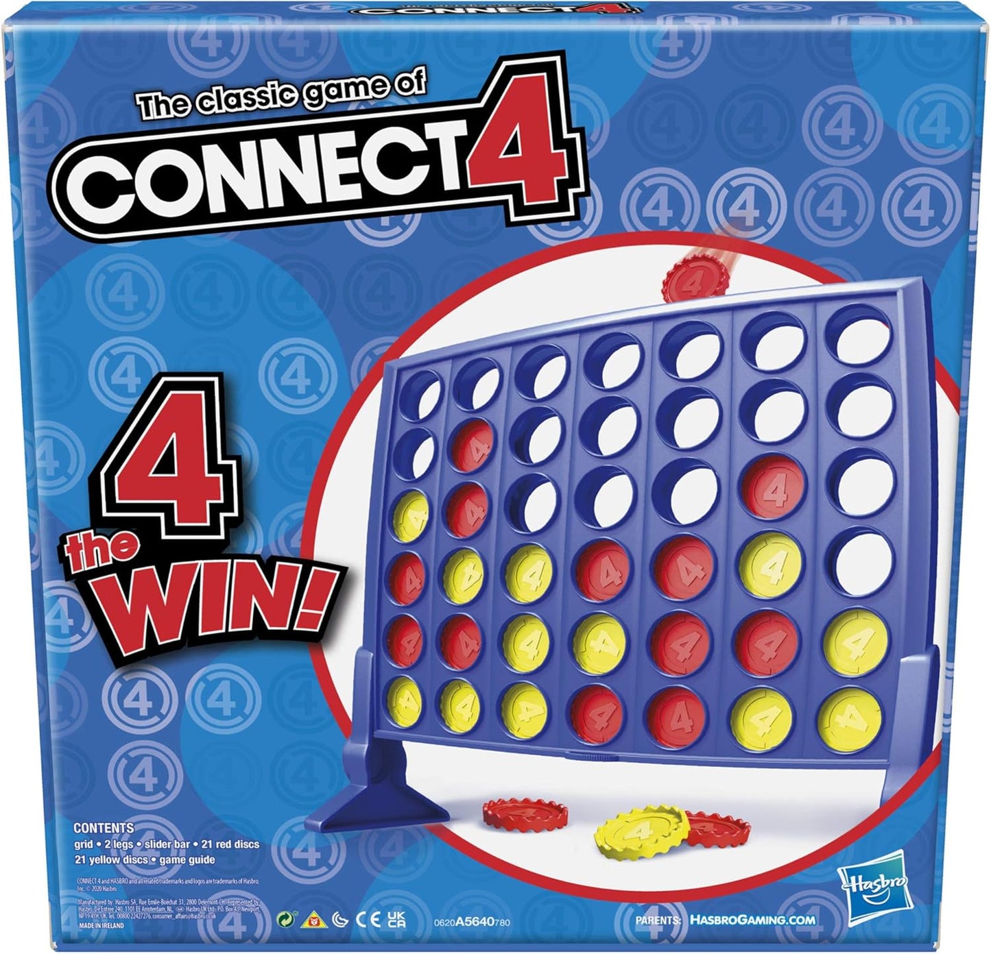 Hasbro Gaming Connect 4 Classic Grid, 4 in a Row Game, Strategy Board 