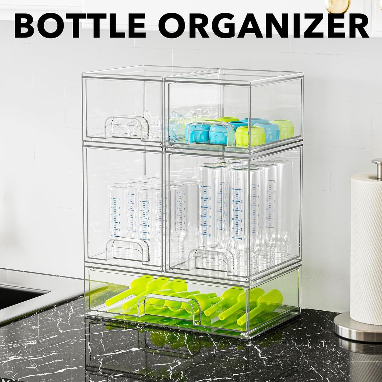 SpaceAid Bottle Storage Organizer Baby - Acrylic Bottles Station Organ
