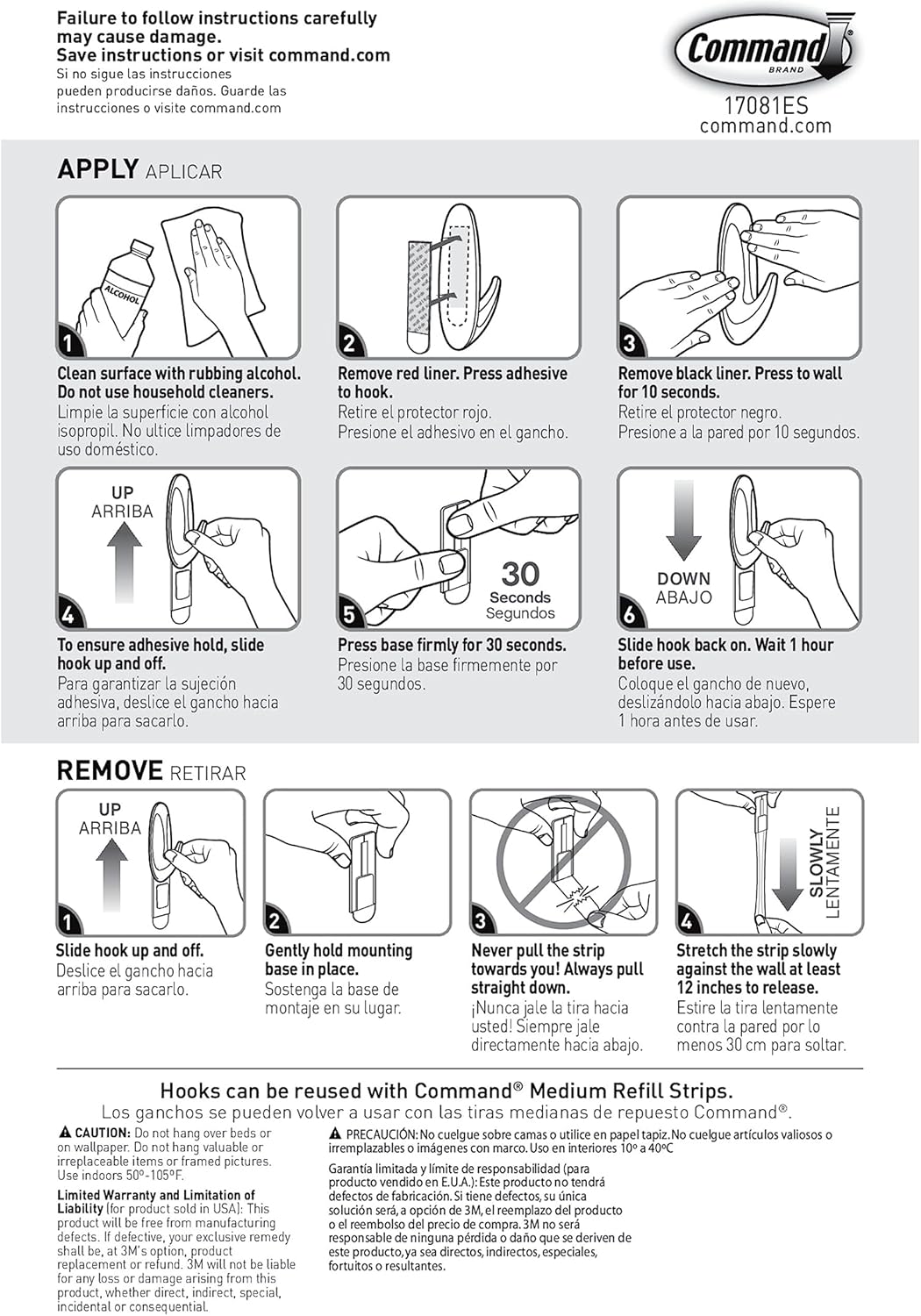 Command Medium Designer Hooks, 2 Hooks and 4 Command Strips, Damage-Free Hanging Wall Hook with Adhesive Strips, No Tools Great for Hanging, Organization and Storage, Holds up to 3 lb