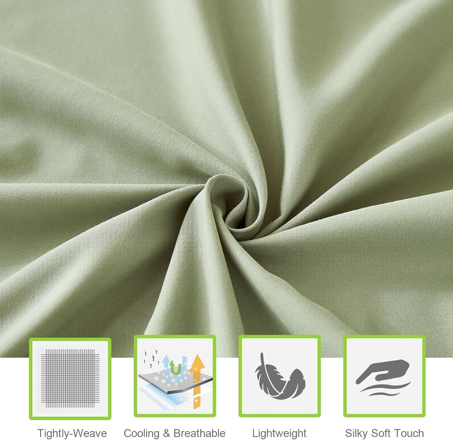 ILAVANDE Queen Sheets Set 6 Piece,Hotel Luxury Super Soft 1800 Series Microfiber Queen Bed Sheets Set-Wrinkle Free & Breathable-14 Deep Pocket Sheets for Queen Size Bed(Queen,Sage Green)