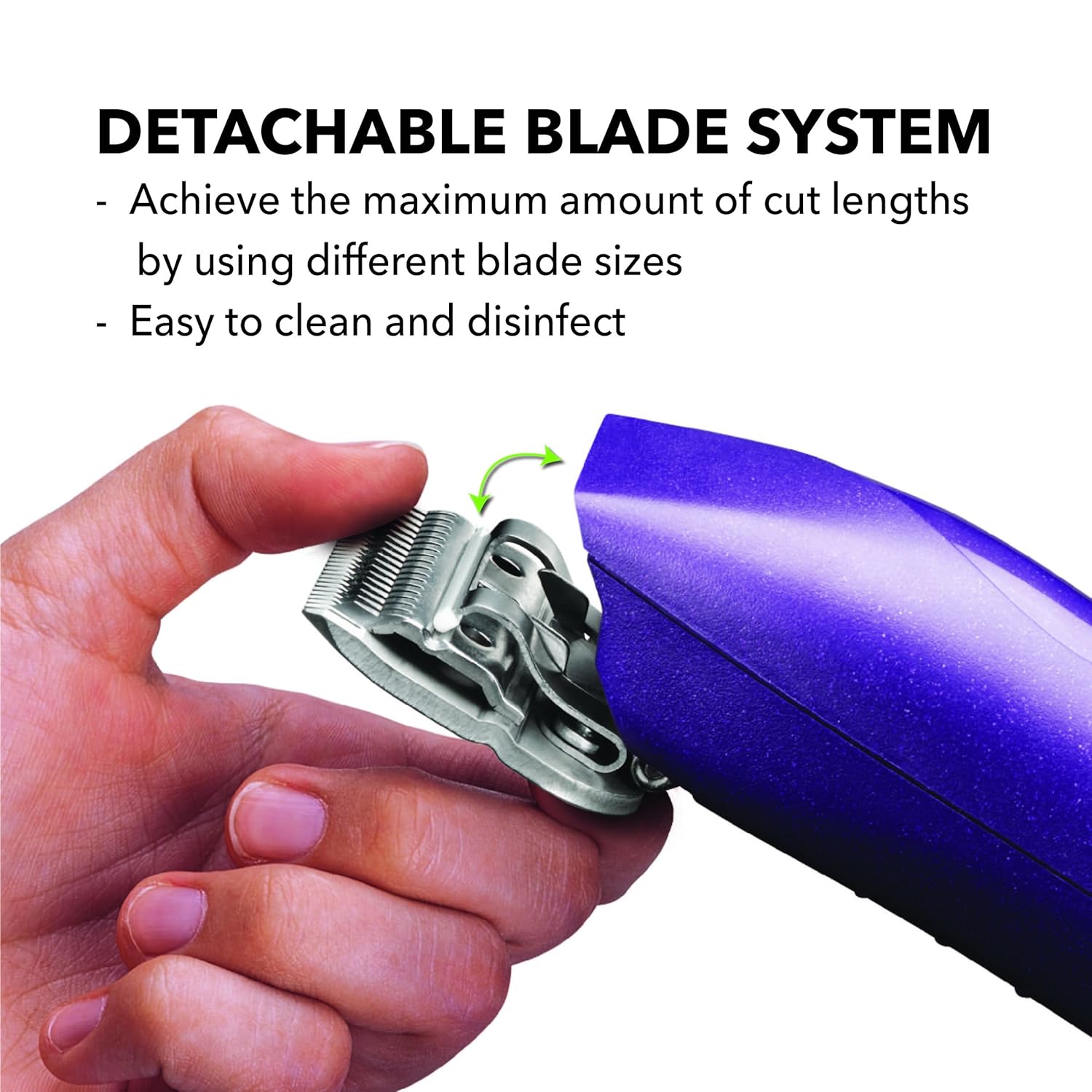 Andis 24820 EasyClip Professional-Animal 7-Piece Detachable Ceramic Bl
