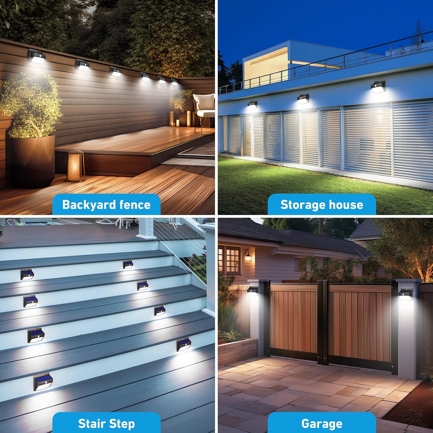 Peasur [6 Packs] Solar Lights Outdoor Motion Sensor Solar Security Lig