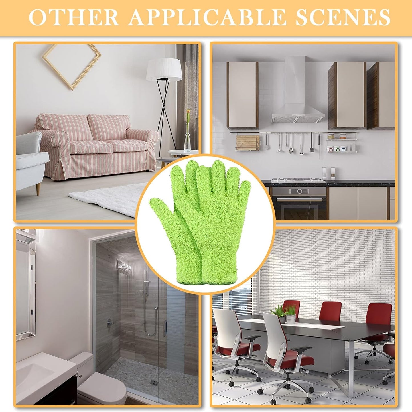 Patelai 3 Pairs Microfiber Plant Dusting Gloves Leaf Cleaning Gloves for Indoor Plants, Blinds, Furniture, House(Green Yellow, Blue, Pink,Medium)