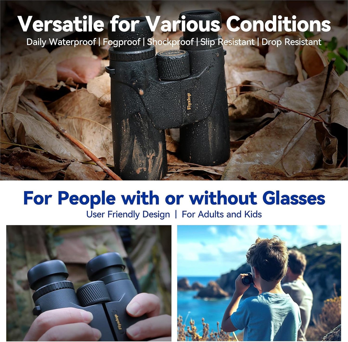 12x42 HD Binoculars for Adults - Upgraded BAK4 Prism and FMC Lens, Pho